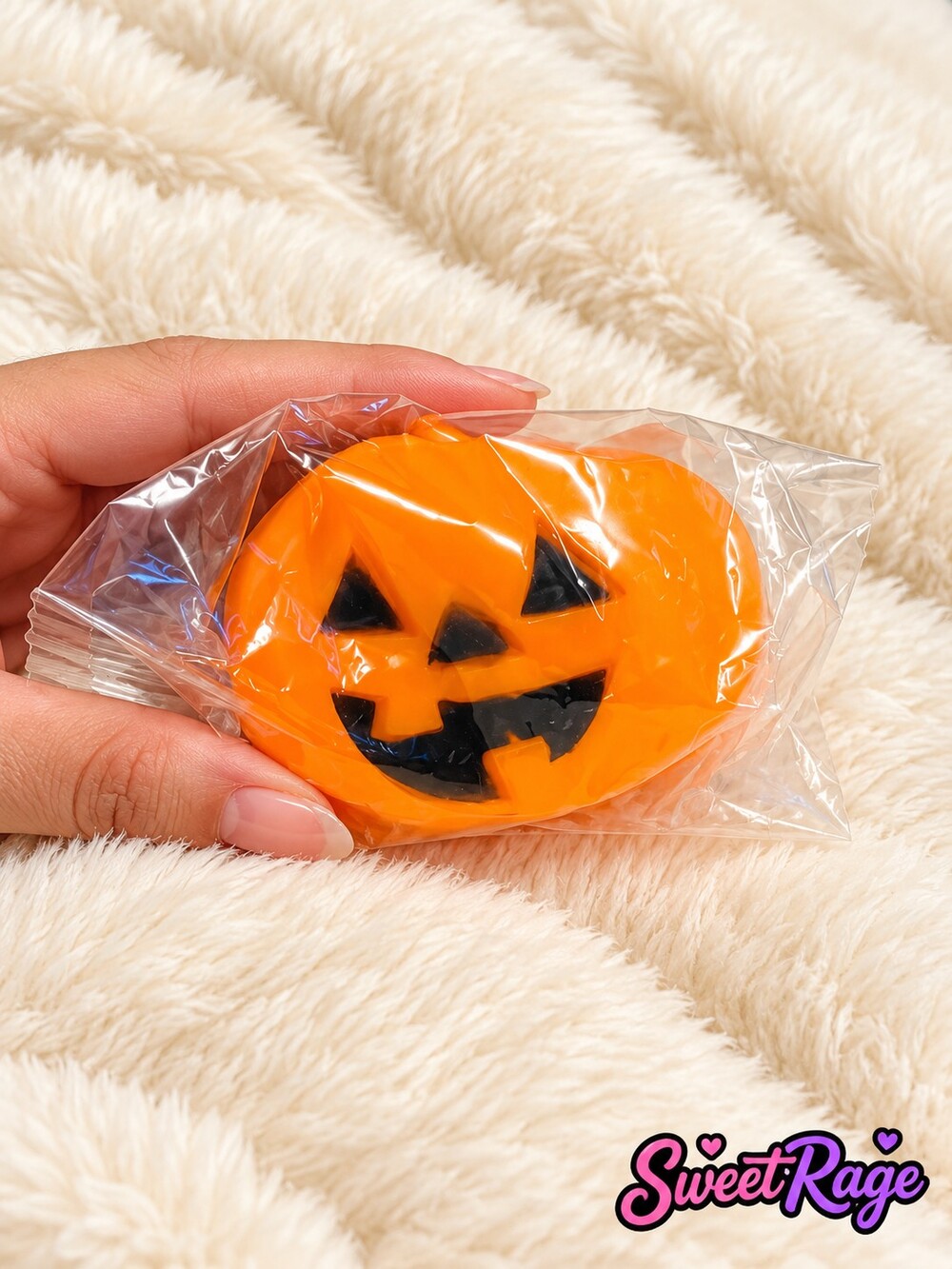 1 coconut oil Pumpkin Stress Ball Orange Jack-o'-Lantern Face Squishy Toy